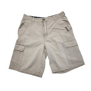 Reebok Mens Cargo Shorts Tan Size 32 Cotton Utility Pockets Outdoor Casual